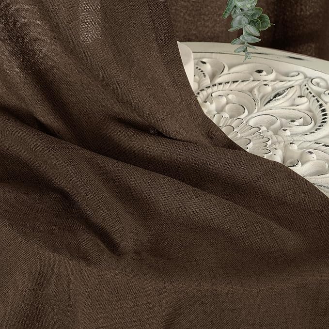 YoungsTex Dark Brown Linen Curtains - Image 8