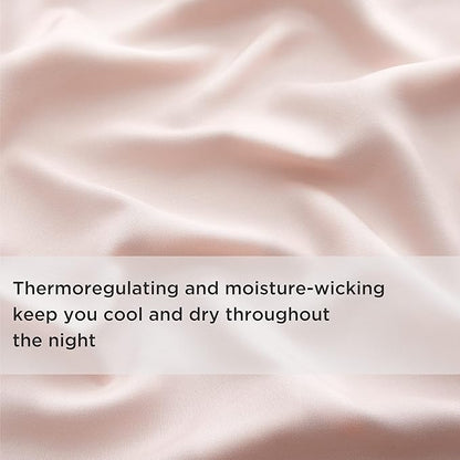 Bedsure Cooling Sheets Twin XL, Rayon Derived from Bamboo, Breathable & Soft Twin XL Sheet Sets, Deep Pocket Up to 16 Inches, Hotel Luxury Silky Dorm Bedding for Hot Sleepers, Pink