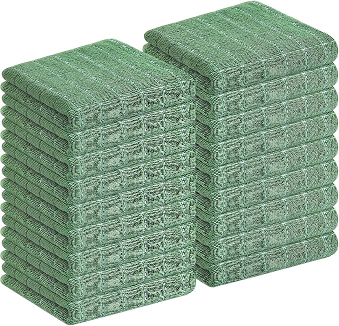 Homaxy 100% Cotton Terry Kitchen Towels, Checkered Designed, Soft and Super by Homaxy
