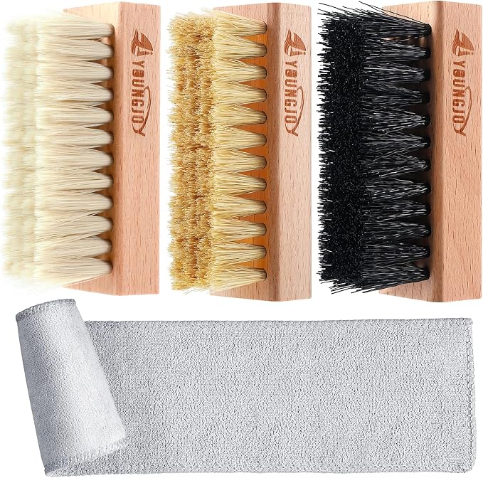 YoungJoy 3 Pieces Dual Sided Sneaker Shoe Cleaner Brush Set Shoes Clean Brush by Unknown