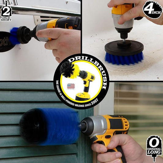 Blue Medium Stiffness Boat Brush Cleaning Set - Image 2