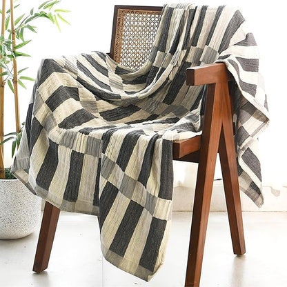 Folkulture Throw Blanket for Couch 50" x 60", 100% Recycled Cotton Blanket and Throws for Chair, Soft Throw Blanket for Bed or Bed Throws for Sofa, Boho