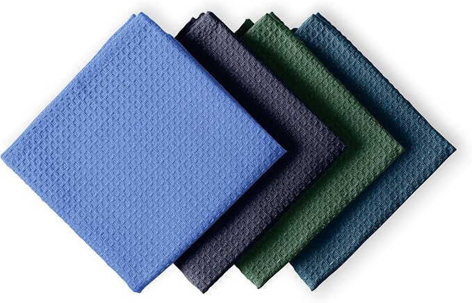 Multicolor Waffle Kitchen Towels, Fast Drying, 100% Cotton, Drying Dishes by HOUSEOFORLO