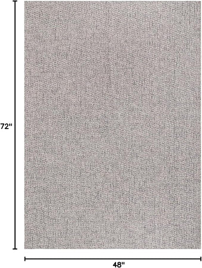 Easy Jute Rug 4x6 Indoor Outdoor Natural Rugs Solid Fiber Rug Woven Area Rug Boho Easy Clean Inside Carpet for Living Room Bedroom Dining Room Hallway or Outdoor Patio Porch (4 X 6 Silver)