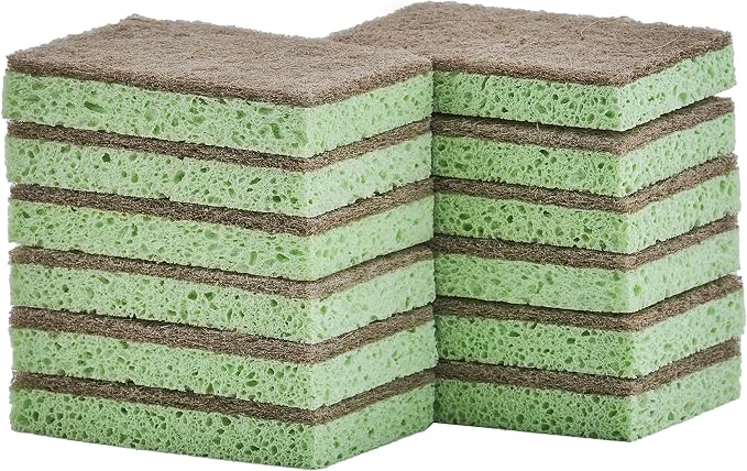 Superio Non-Scratch Cellulose Sponge Scrub Heavy Duty Kitchen Sponges Scrubbers by Superio