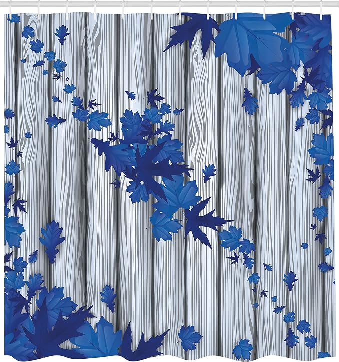 Ambesonne Autumn Shower Curtain, Fall Maple Leafs Tree Diagonal Leaves Foliage - Image 2