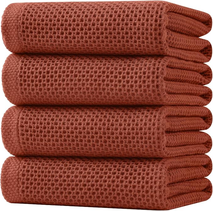 Homaxy 100% Cotton Waffle Weave Kitchen Dish Towels, Ultra Soft Absorbent Quick by Homaxy