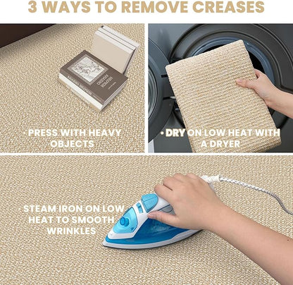 EARTHALL Washable Area Rug 2x3 Ft Non Slip Rugs for Entryway Braided Small Throw Rugs with Rubber Backing Door Mat Indoor Outdoor Entrance Rug for Kitchen Foyer Front Door, Golden Beige/White