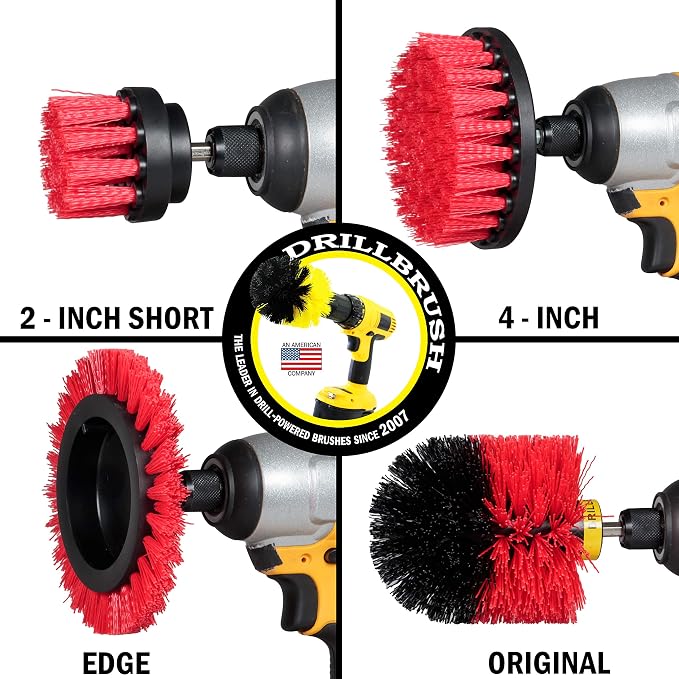 Red Stiff Nylon Bristle Brush Set - Image 6