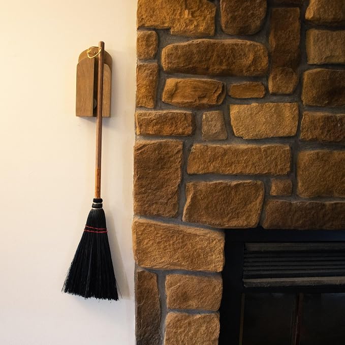 Lehman's Amish Handcrafted Broom Holder, Wall-Mount Wooden Storage Solution - Image 3