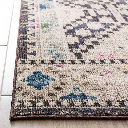 SAFAVIEH Area Rug 8x10 - Madison Collection - Large - Black & Yellow, Boho Diamond Distressed Design, Non-Shedding & Easy Cleaning, Ideal for Living Room, Bedroom, Office, Dining Space (MAD418Z)