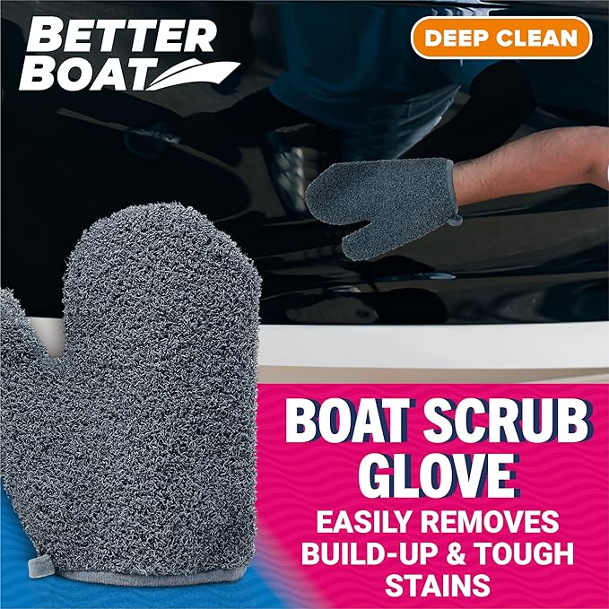 Boat Scrubbing Brush Glove, Heavy-Duty Deck and Hull Scrub Mitt - Image 4