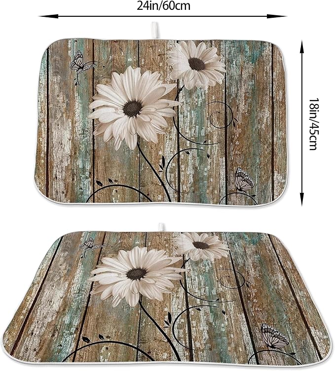 Floral Dish Drying Mat 18x24 Inches - Image 5