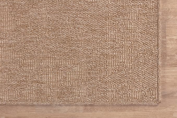 Washable Easy Jute Rug 2x3, Indoor Outdoor Doormat Natural Color Farmhouse Area Rugs for Living Room, Kitchen Rug High Traffic Area, Easy Clean Solid Boho Woven Design Outside Carpet (2 X 3 Natural)