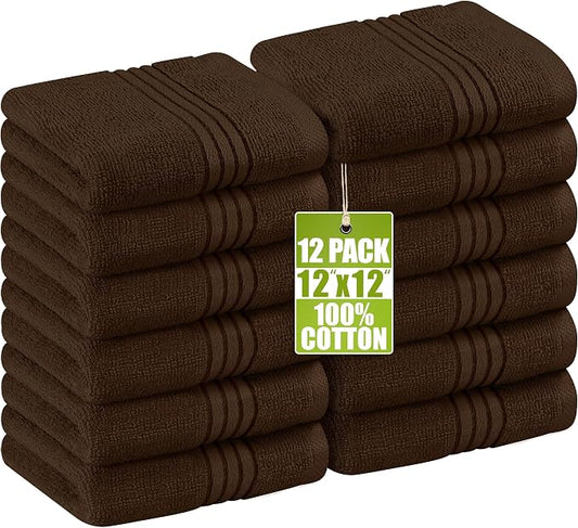 Utopia Towels Wash Cloths Set, 12 by 12 Inches, 100% Cotton Ring Spun, Highly by UTOPIATOWELS