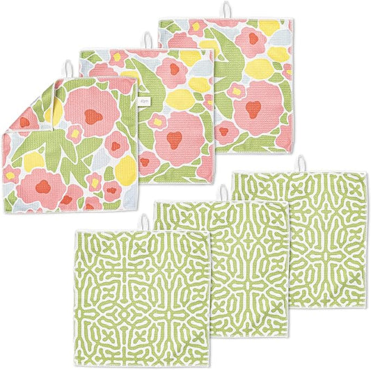 ELYN Microfiber Kitchen Dish Cloth Set, Quick-Dry & Absorbent Waffle Weave by ELYN