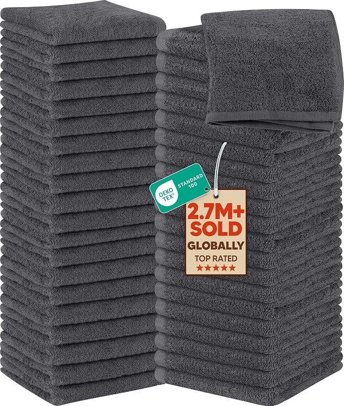 Utopia Towels Cotton Washcloths Set, 100% Ring Spun Cotton, Premium Flannel by UTOPIATOWELS