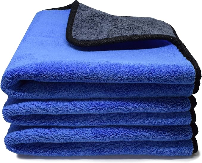 Microfiber Towels for Cars 3 Pieces 500 GSM polishing Cleaning Home, car and by Kemes