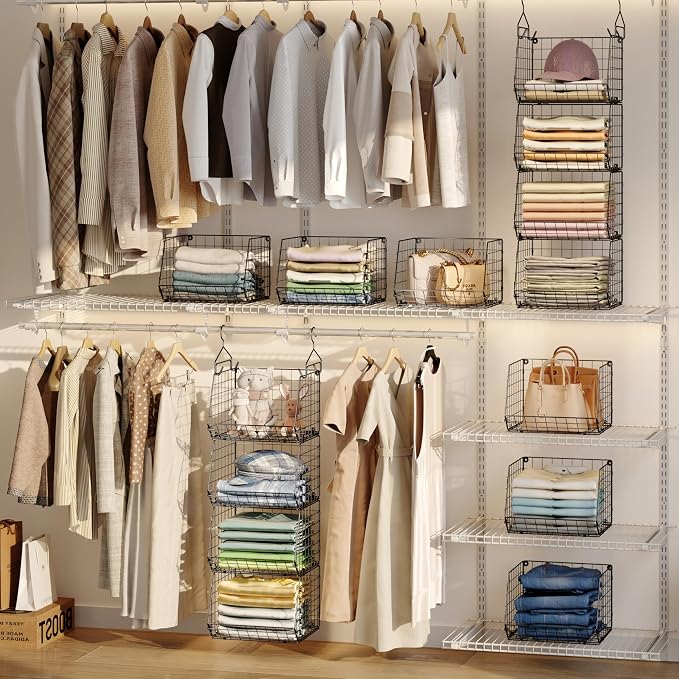 4 Tier Closet Hanging Organizer, Closet Organizers and Storage - Image 3