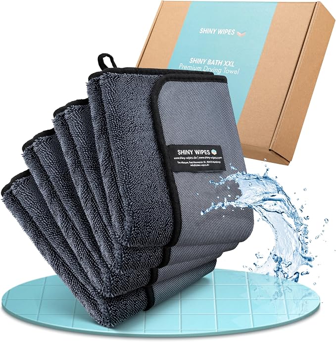Shiny Wipes XL Drying Towel, The Original, Ultra Absorbent Twisted-Loop Design by ShinyWipesShinyBath%E2%84%A2