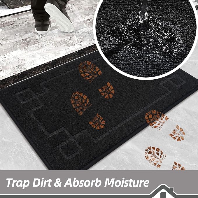 BEQHAUSE Door Mat 24" x 60", Non-Slip Door Mats Indoor Entryway Rugs Washable - Image 4
