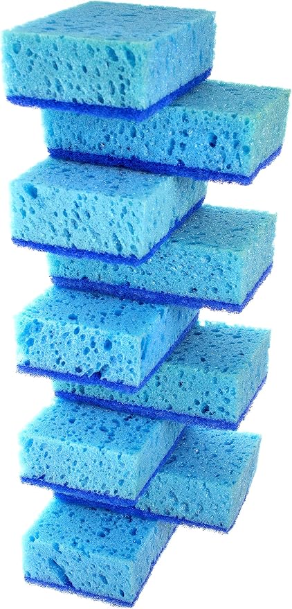 Blue Multi Use Scrub Sponges. Made in Europe. 9 Pack by Okleen