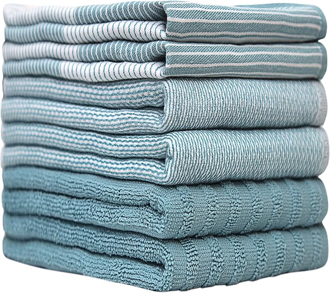Premium Kitchen Towels | Large Cotton Dish Towels | Flat & Terry Highly - Image 2