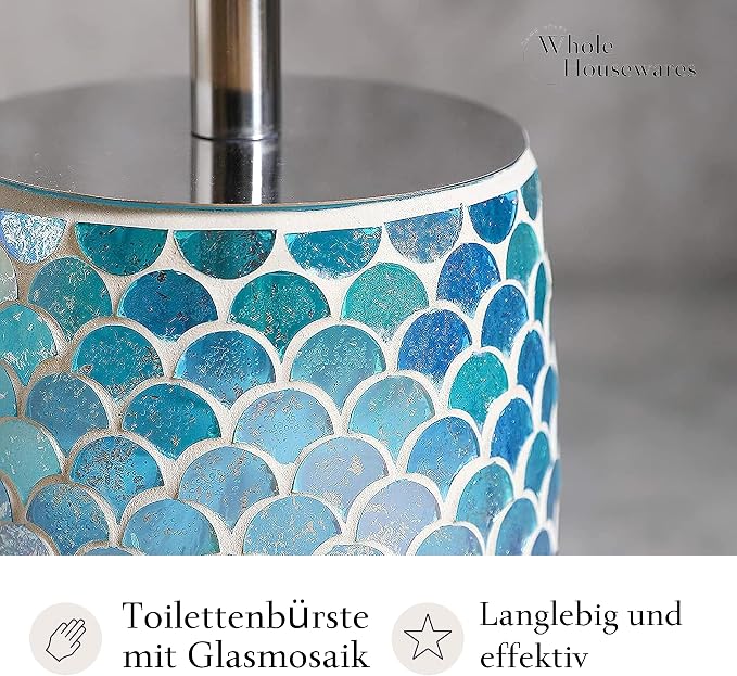 WHOLE HOUSEWARES | Modern Toilet Brush Set | Toilet Bowl Brush and Holder | - Image 2