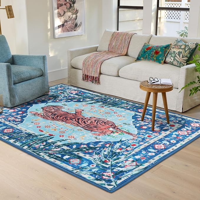 4x6 FT Leopard Rug for Living Room Vintage Animal Rug Aesthetic Rugs for Girls by CILEPMID-TimelessComfort
