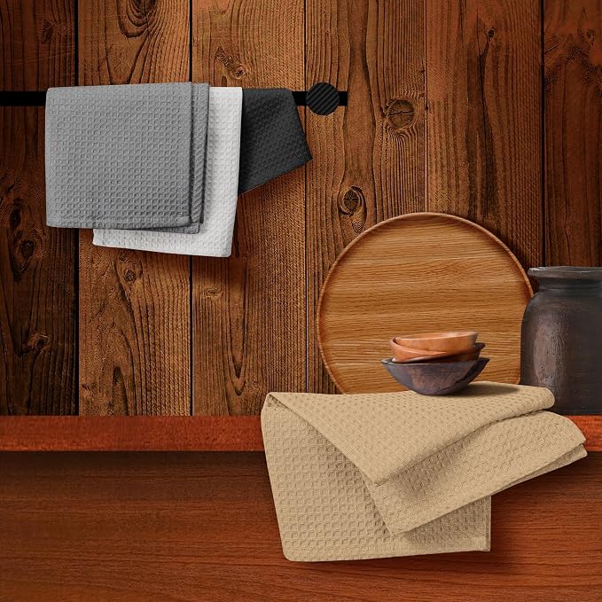 Multicolor Waffle Kitchen Towels, 16x26 Inches, Fast Drying, 100% Cotton - Image 5