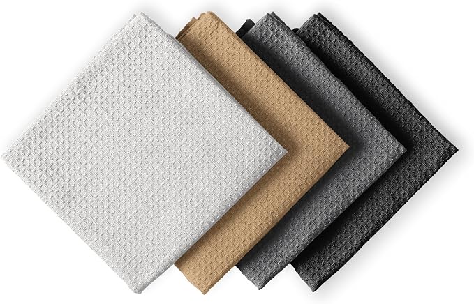 Multicolor Waffle Kitchen Towels, 16x26 Inches, Fast Drying, 100% Cotton by HOUSEOFORLO