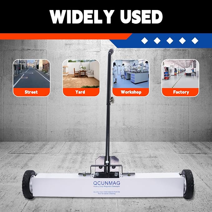Rolling Magnetic Sweeper with Wheels, Telescoping Magnetic Pickup Tool - Image 9