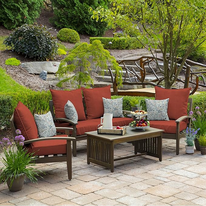 Arden Performance Outdoor Deep Seat Set, 24 x 24, Rain-Proof, Fade Resistant, Deep Seat Bottom and Back Cushion Sedona Plain Weave Olefin