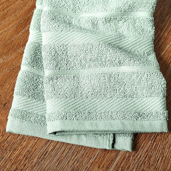 KitchenAid Albany Kitchen Towel 4-Pack Set, Pistachio/White - Image 4