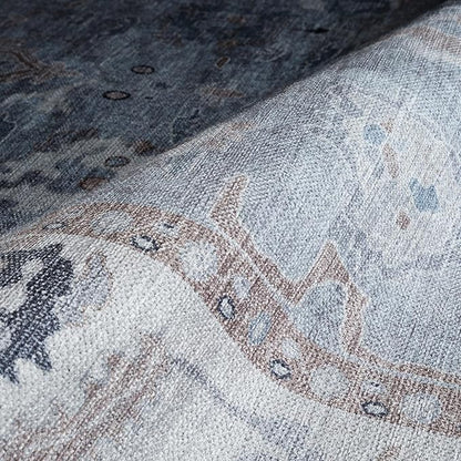 Fame Rugs Gray Modern Oushak Rug 8x10, Vintage Turkish Colorful Oriental Washable Antique Inspired Large Area Rugs, Luxury Living Room Bedroom (Gbeige, 7'6 x 10')