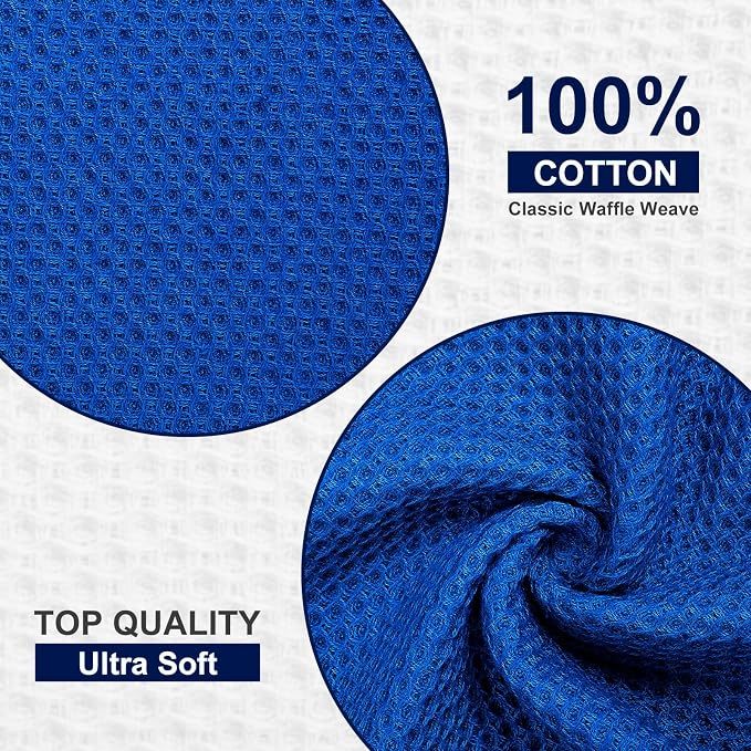Kitinjoy 100% Cotton Kitchen Dish Cloths, 6 Pack Waffle Weave Ultra Soft - Image 2