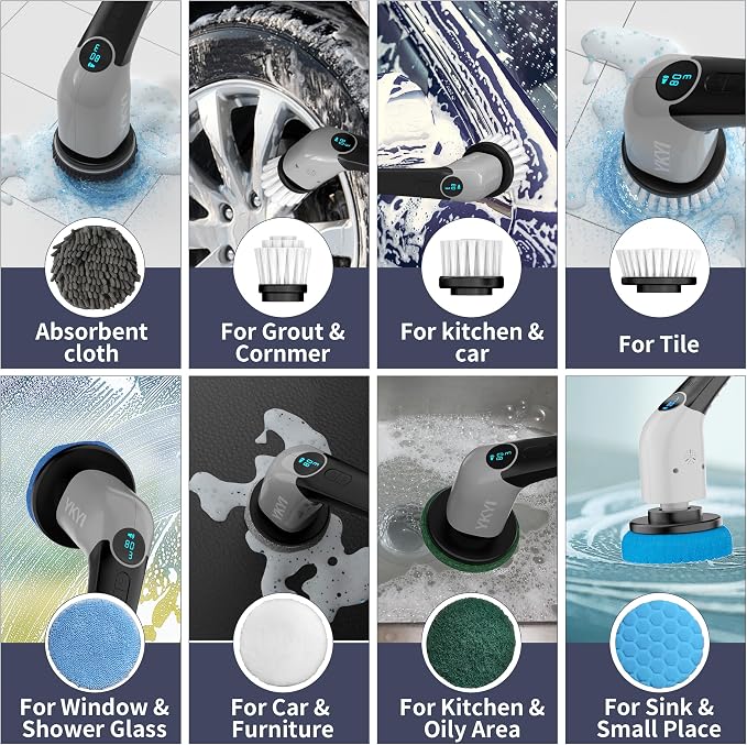 YKYI Electric Spin Scrubber-Cordless Power Scrubber - Image 6