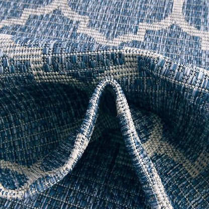 Unique Loom Outdoor Trellis Collection Area Rug (10' x 14' 1" Rectangle, Navy Blue/ Ivory)