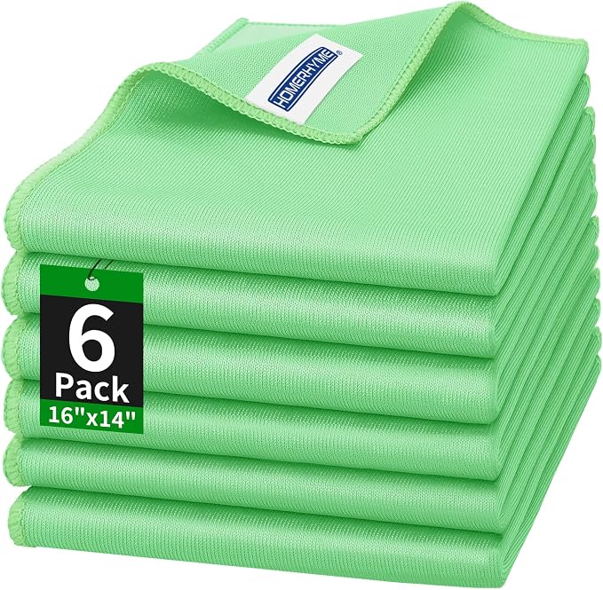 HOMERHYME Microfiber Cleaning Cloth, 6 Pack Glasses Cleaning Cloth, Streak Free by HOMERHYME