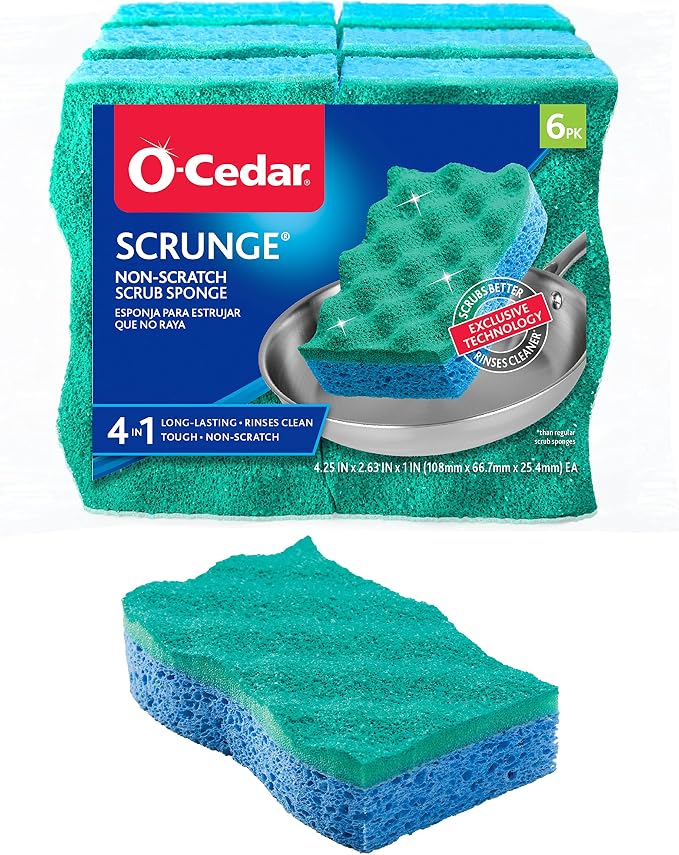 O-Cedar Scrunge Non-Scratch Scrub Sponge Multi-Use, All-Purpose, Odor-Resistant - Image 6