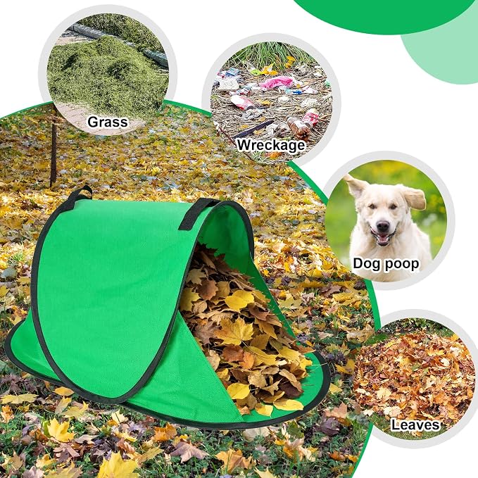 2025 New 60 Gallon Pop-Up Foldable Leaf Collector, Portable LeafBag, 600D - Image 5