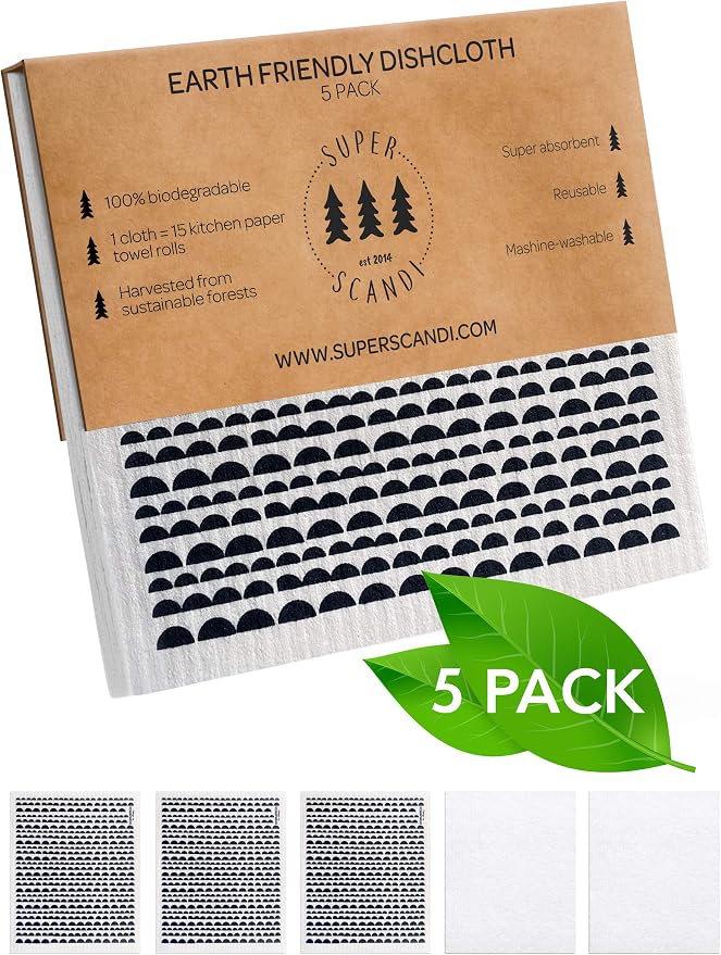 SUPERSCANDI 5 Pack Swedish Dishcloths - Image 2