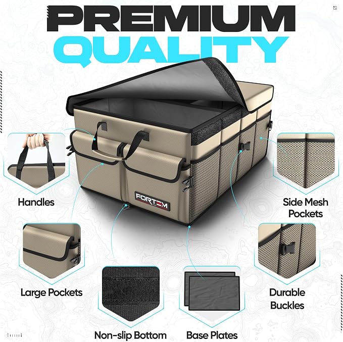 FORTEM Trunk Organizer For SUV Car Trunk Organizer, Foldable Storage, Car - Image 2
