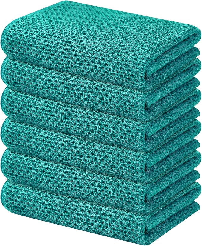Kitinjoy 100% Cotton Waffle Weave Kitchen Hand Towels by Kitinjoy