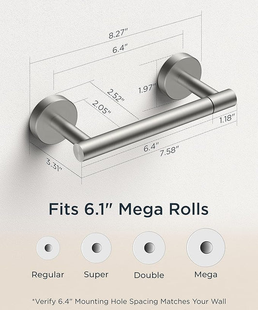 FORIOUS Toilet Paper Holder Wall Mount, Stainless Steel Rustproof Double Post - Image 2