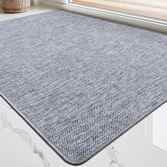 LUMI Ultra Thin Door Mat for Entryway, Low Profile Non Slip Rubber Backing by LUMI