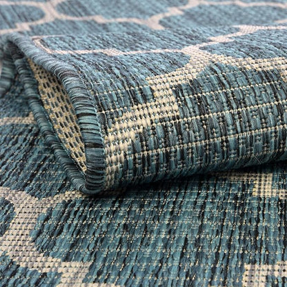 Unique Loom Outdoor Trellis Collection Area Rug - Trellis (Square 13' 0" x 13' 0", Teal/ Gray)