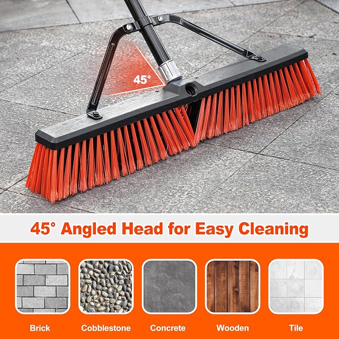 JEHONN 24” Wide Push Broom Outdoor Heavy Duty - Image 4
