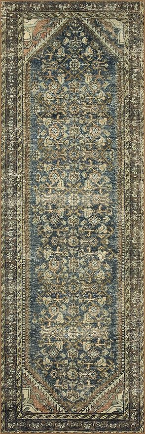 Loloi Magnolia Home by Joanna Gaines Banks Collection BAN-02 Denim/Clay 2'-3" x 3'-9" .13" Pile Height, Machine Washable, Accent Rug