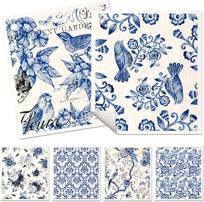 6 Pack Swedish Dishcloths for Kitchen by MissAdola